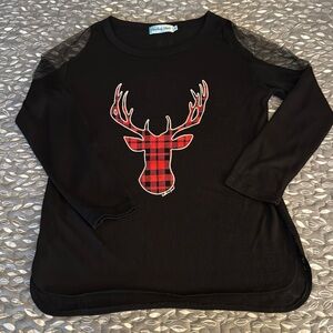 🎄SOUTHERN GRACE boutique reindeer Christmas top, Large